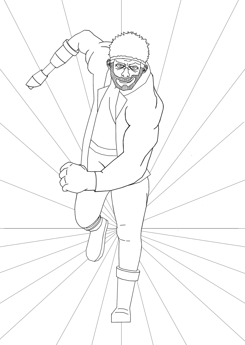 Character Action Pose - Lineart