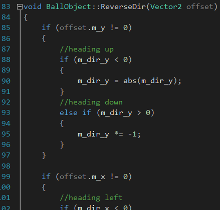 Reversing the direction of the ball