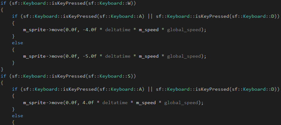 Code for the movement