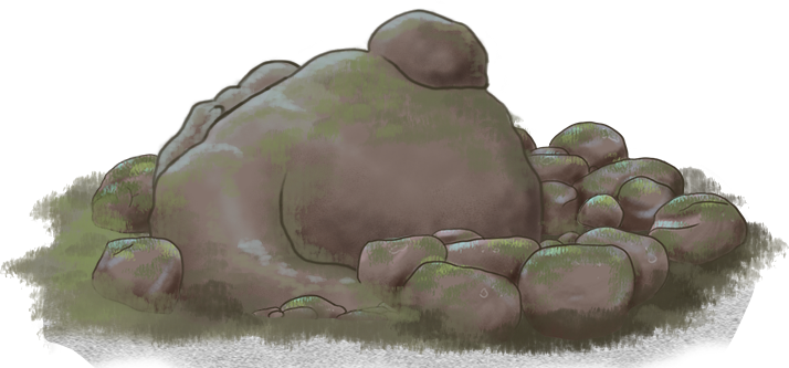 Rock or sleeping troll Side perspective Head down.png