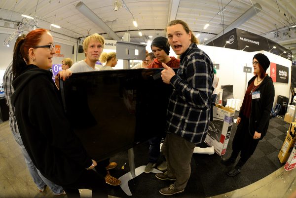 Gratuitous photo of students setting up our booth at Gamex, in 2013. Because why not. :)