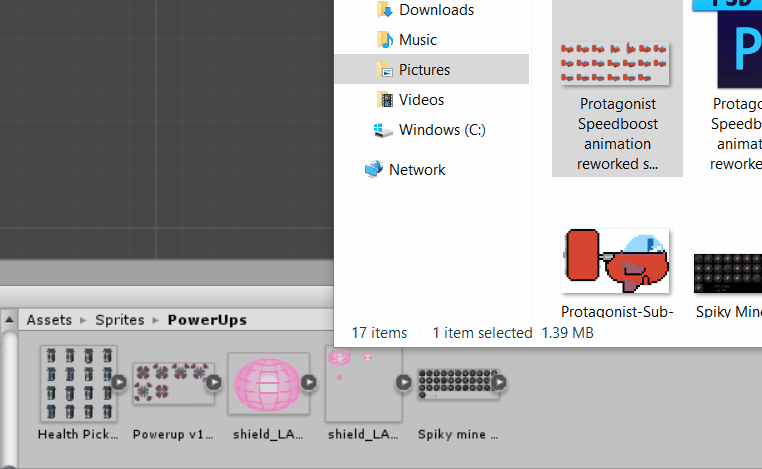Pull sprite into unity