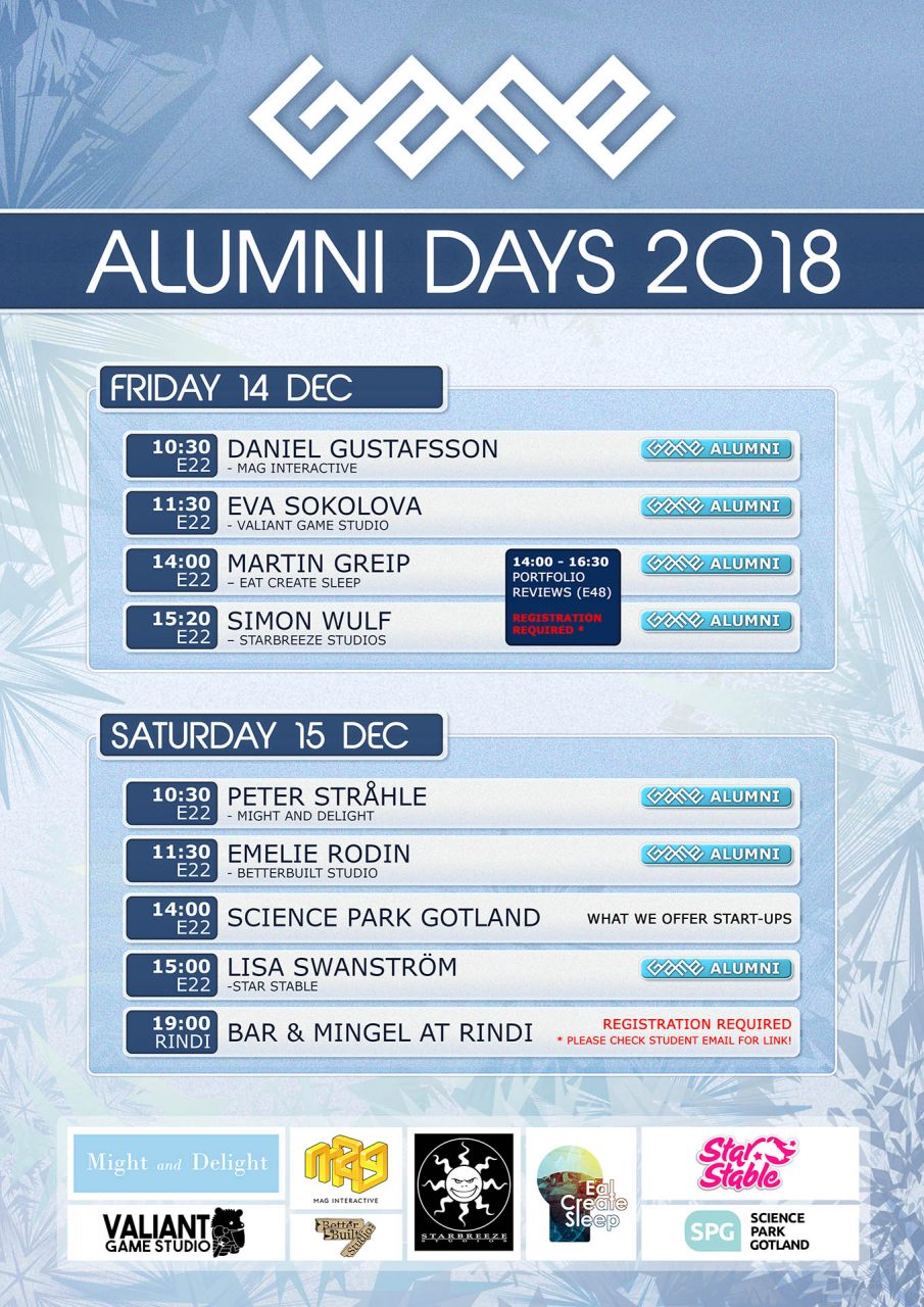 Alumni Days 2018 Schedule