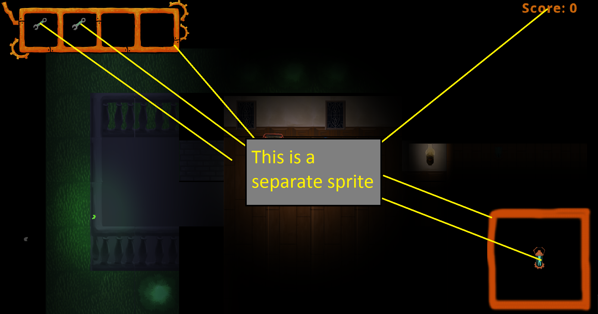 All of these sprites will change during the game