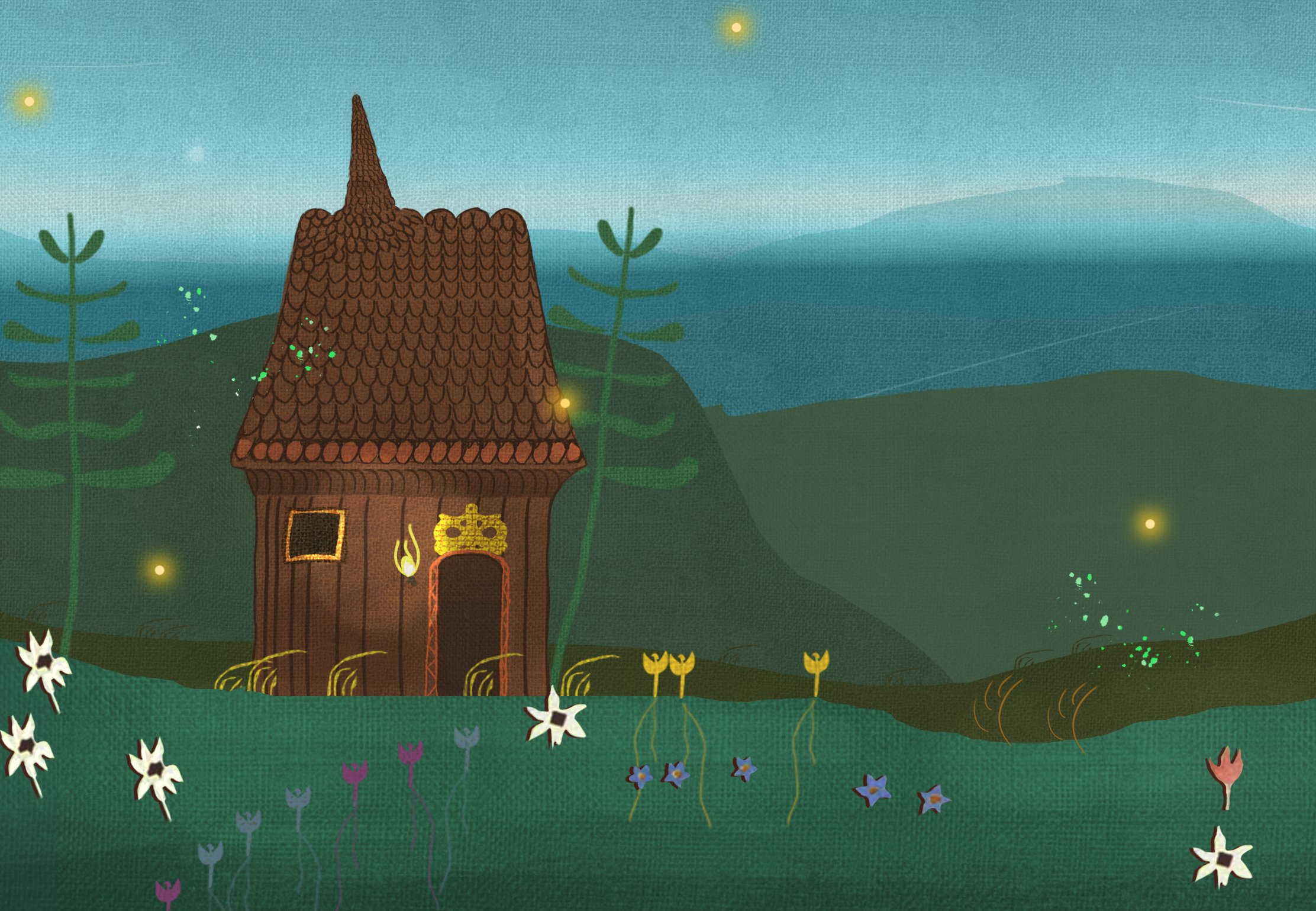 mockup forest just house