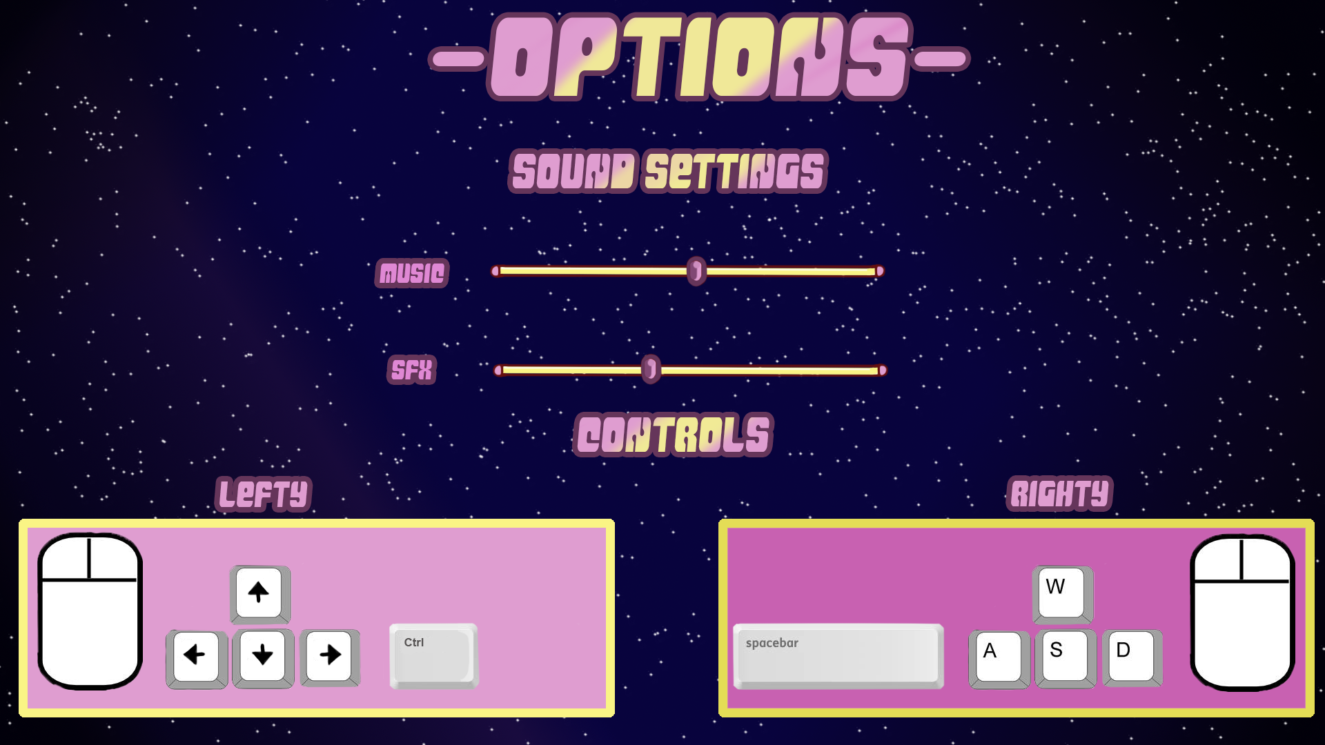 Options menu clicked