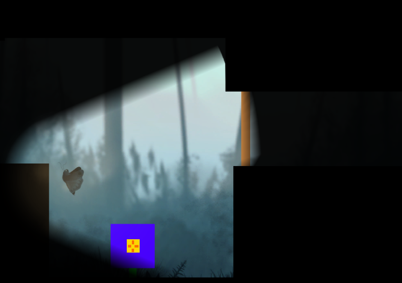 the player's path is blocked by the brown 
