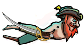 skip swimming with sword