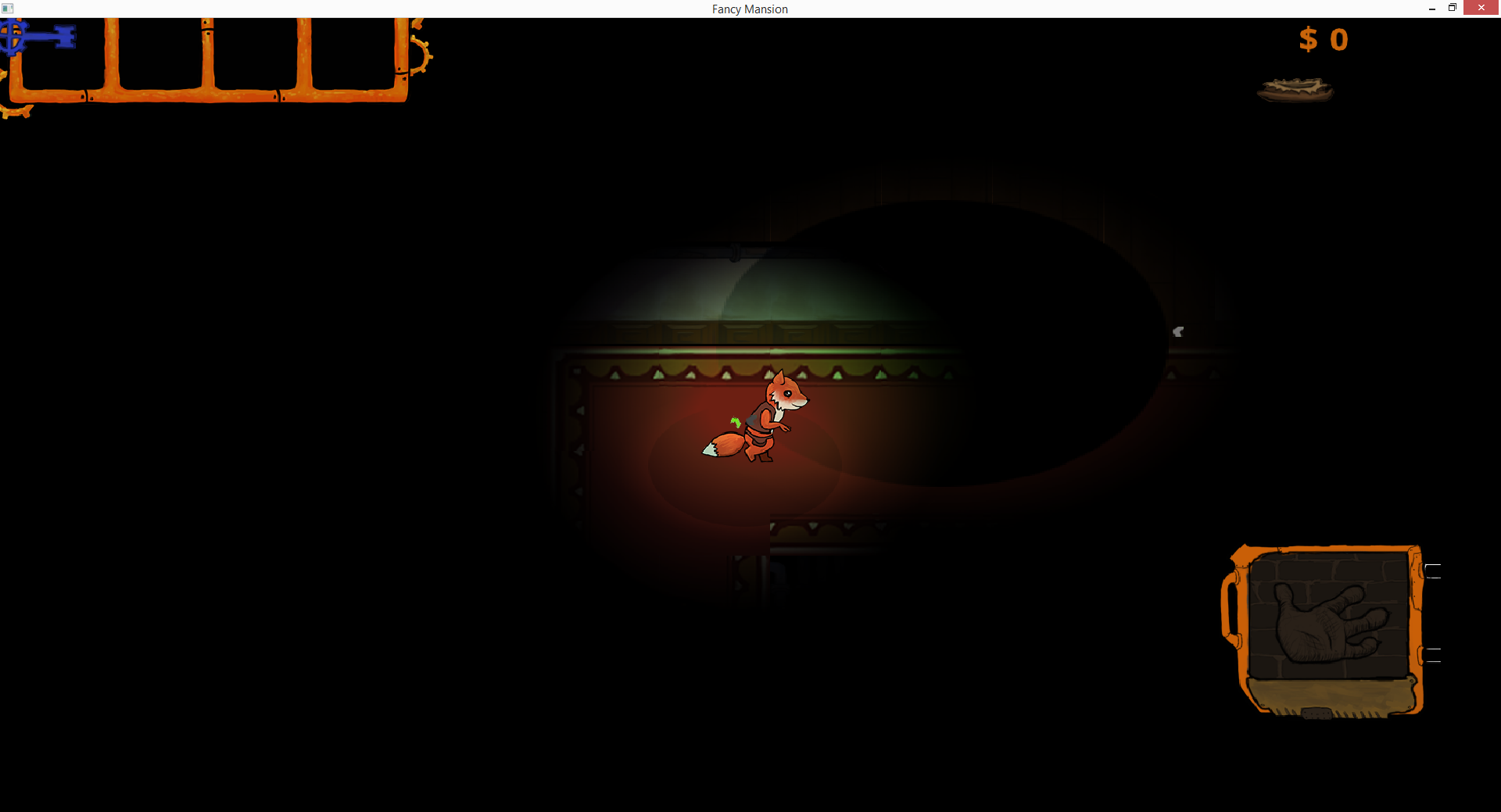 The soundwaves emitted by the player's footsteps, and the boomerang which has just collided with a wall.